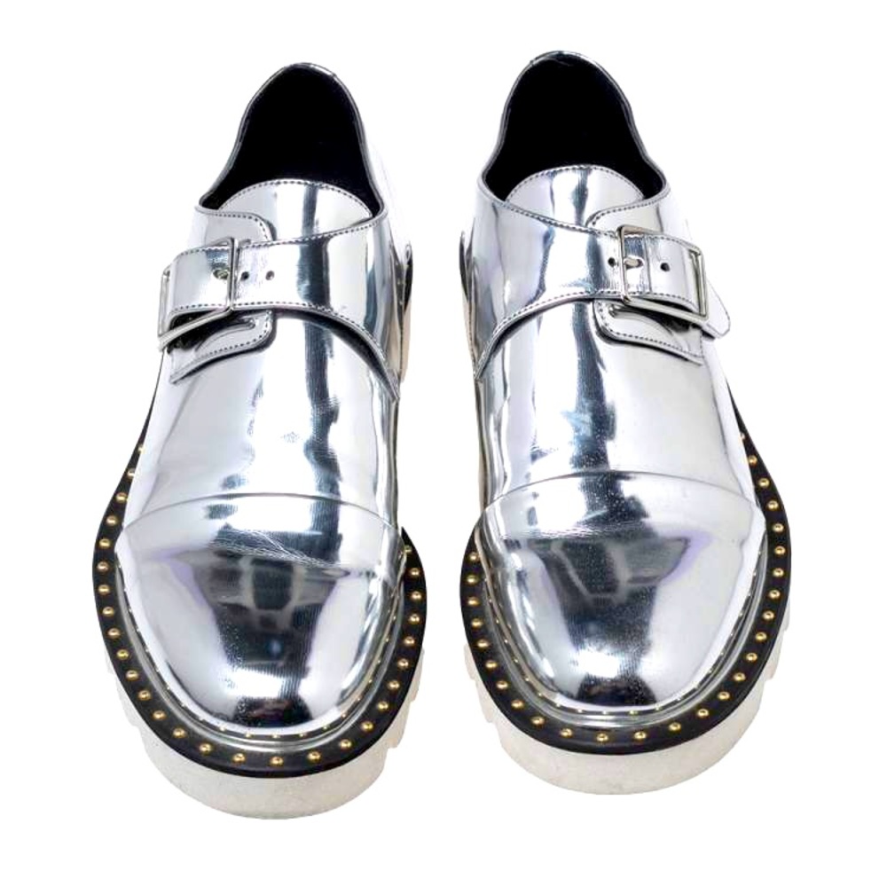 Stella McCartney Odette Silver Studded Vegan Slip On Loafer in size 8.5 (38 1/2)